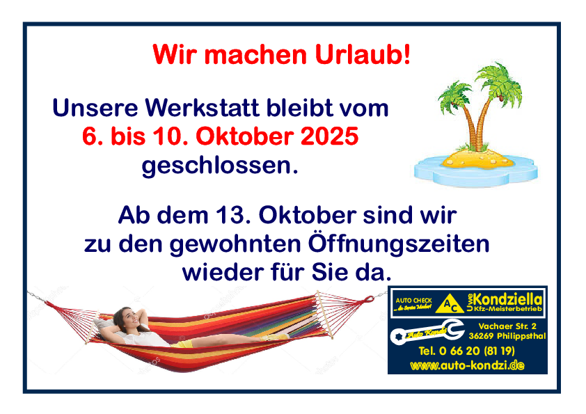 Urlaub bei Auto Kondzi in Philippsthal